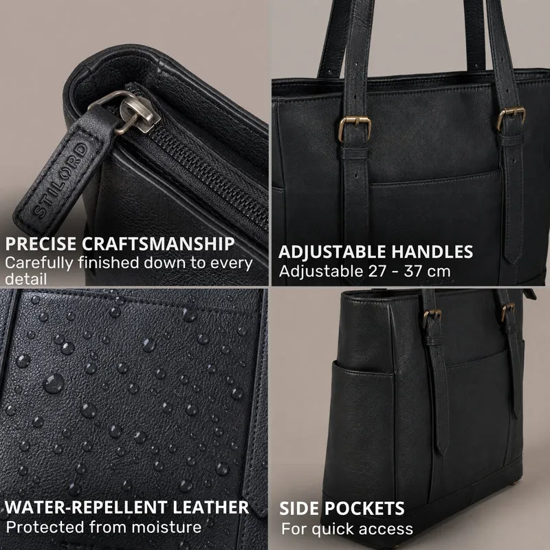 "Solaya" Shopper Damen Leder Groß mit Laptopfach 15,6 Zoll