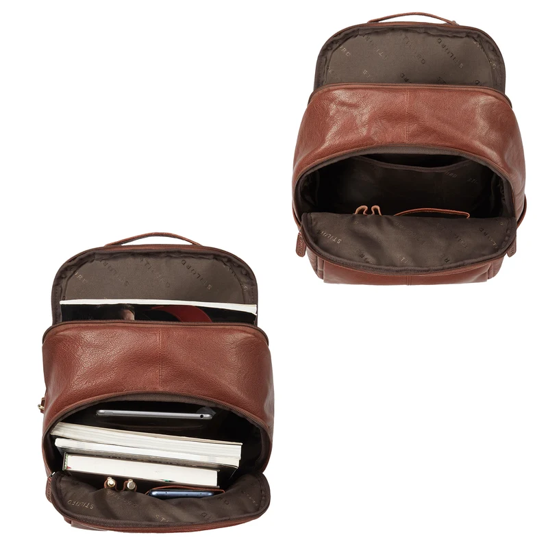 B-WARE "Marino" Leder Rucksack Damen und Herren Laptopfach 13 - 14