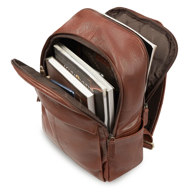 B-WARE "Marino" Leder Rucksack Damen und Herren Laptopfach 13 - 14