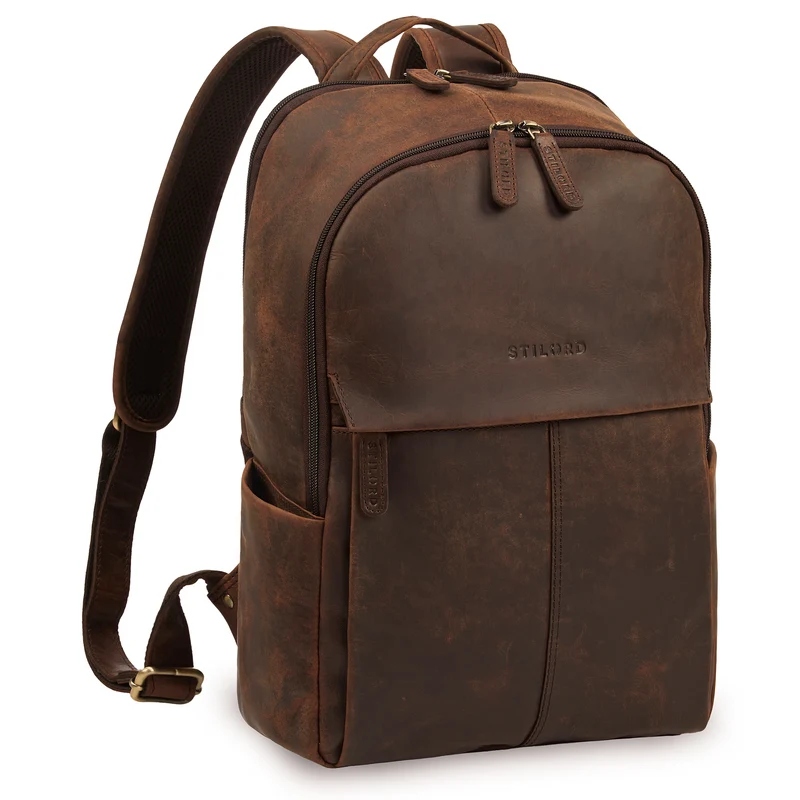 B-WARE "Marino" Leder Rucksack Damen und Herren Laptopfach 13 - 14