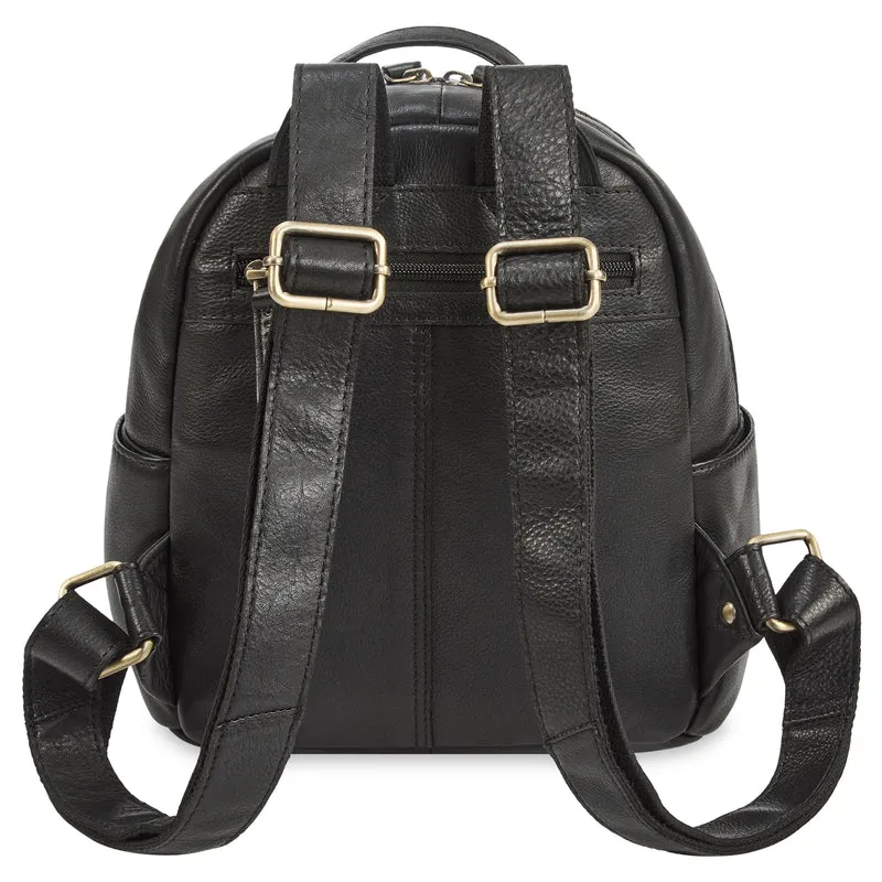 B-WARE "Sue" Rucksack Damen Leder Elegant Klein Cityrucksack für Ausflüge
