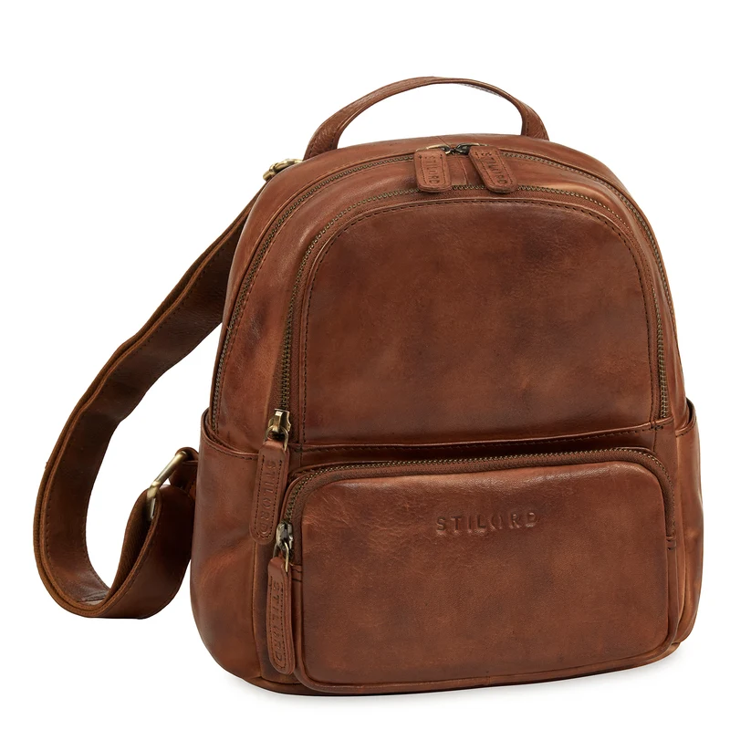 B-WARE "Sue" Rucksack Damen Leder Elegant Klein Cityrucksack für Ausflüge