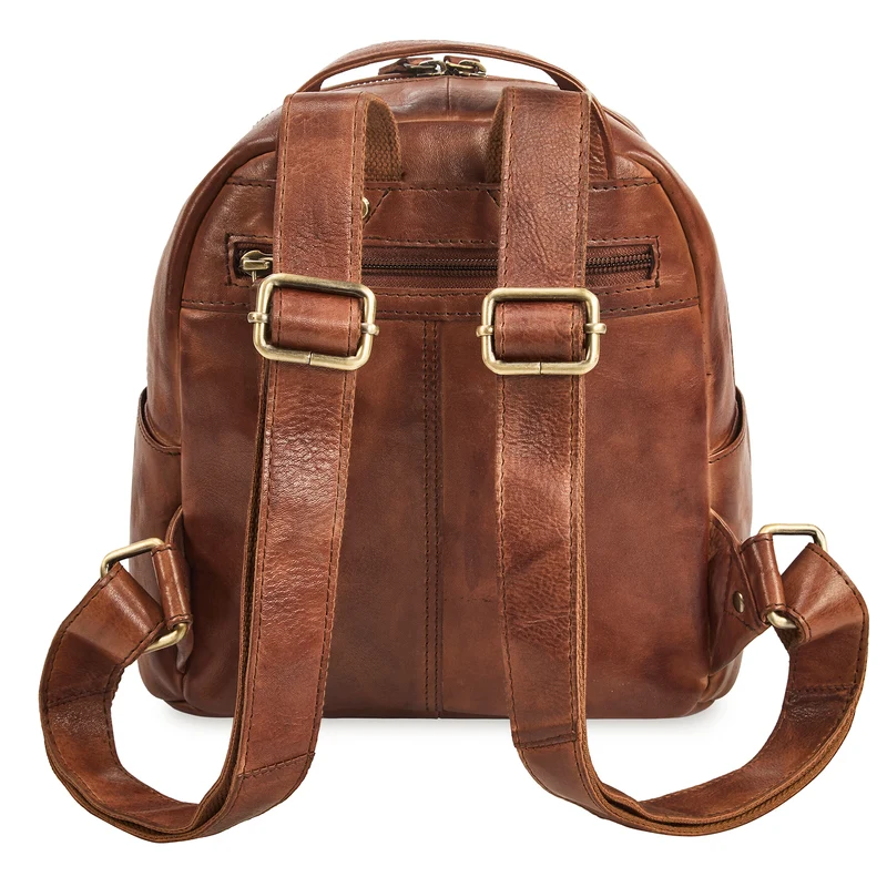 B-WARE "Sue" Rucksack Damen Leder Elegant Klein Cityrucksack für Ausflüge