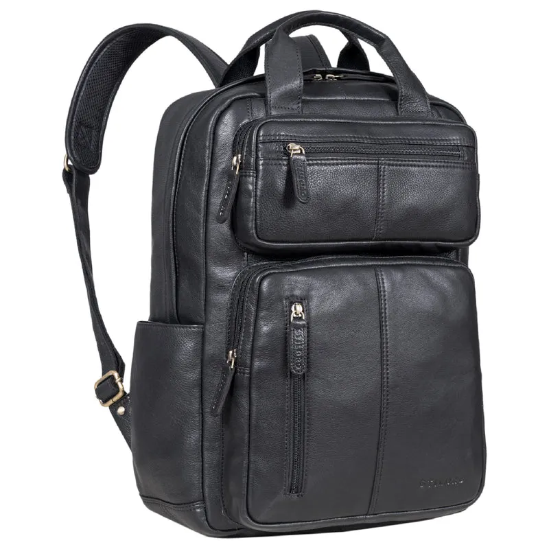 B-WARE "Amos" Exklusiver Business Lederrucksack mit 17.3 Zoll Laptop-Fach Damen Herren