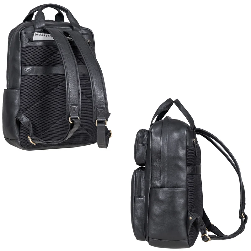 B-WARE "Amos" Exklusiver Business Lederrucksack mit 17.3 Zoll Laptop-Fach Damen Herren