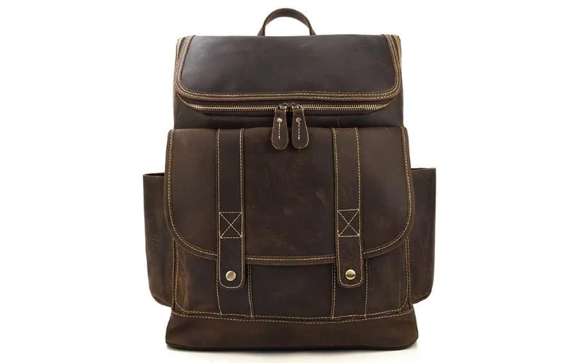 Buffalo Brown Leather Work Laptop Backpack Purse