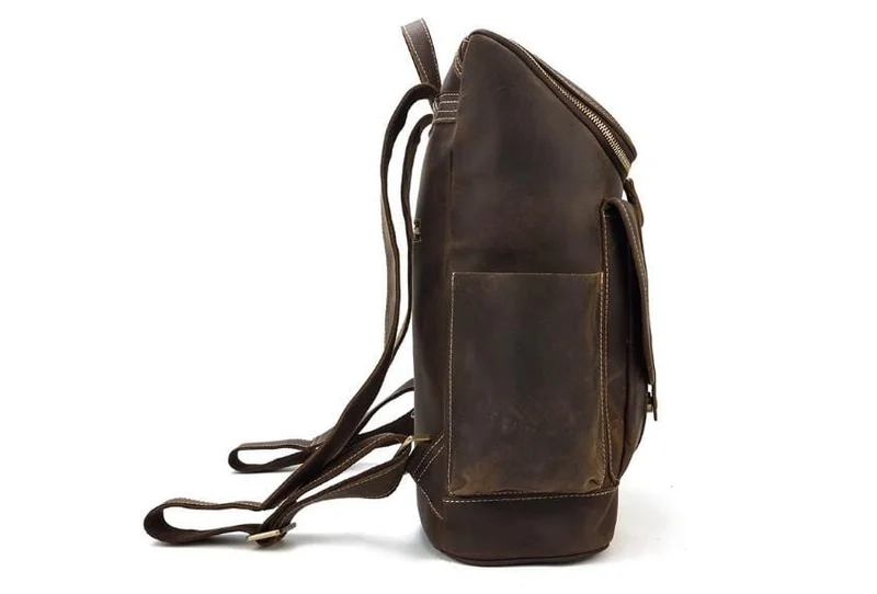 Buffalo Brown Leather Work Laptop Backpack Purse