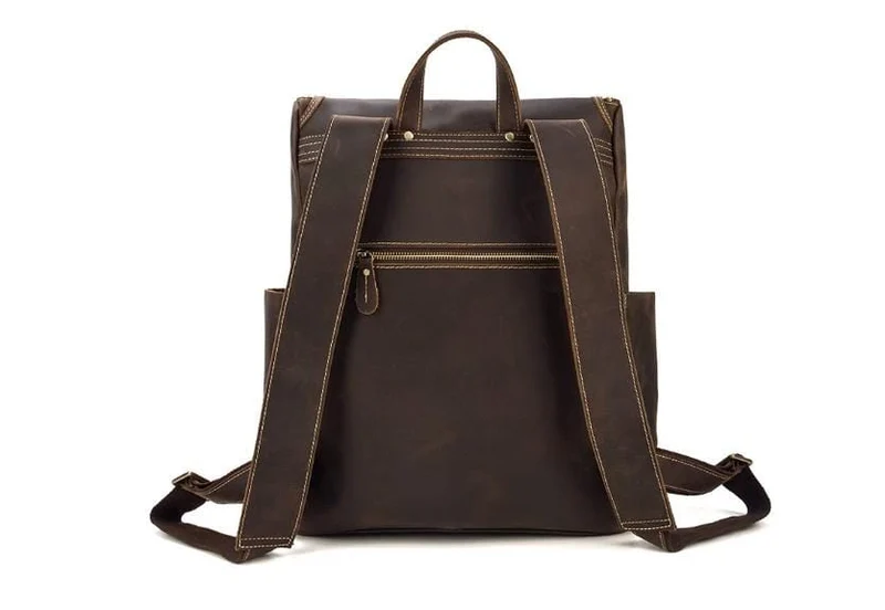 Buffalo Brown Leather Work Laptop Backpack Purse