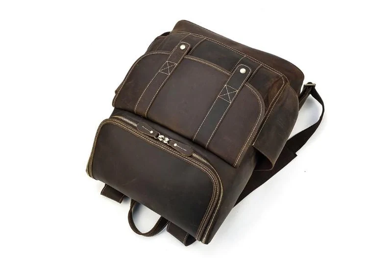 Buffalo Brown Leather Work Laptop Backpack Purse
