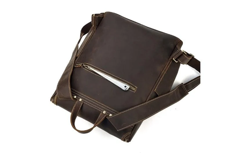Buffalo Brown Leather Work Laptop Backpack Purse
