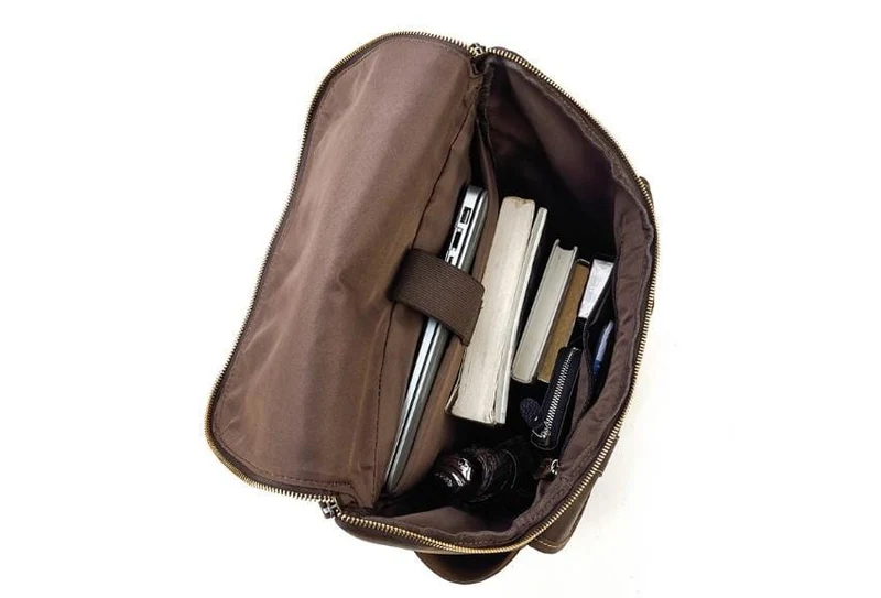 Buffalo Brown Leather Work Laptop Backpack Purse