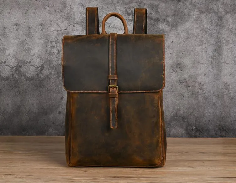Handcrafted Full Grain Leather Women's Backpack Purse