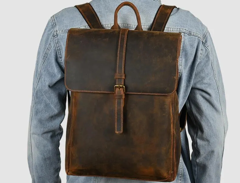 Handcrafted Full Grain Leather Women's Backpack Purse