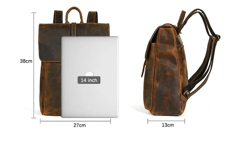 Handcrafted Full Grain Leather Women's Backpack Purse