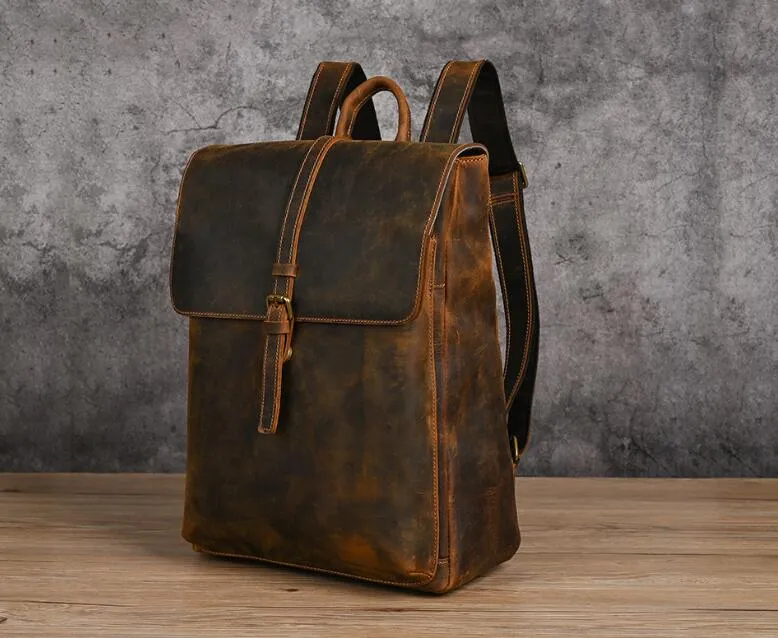 Handcrafted Full Grain Leather Women's Backpack Purse