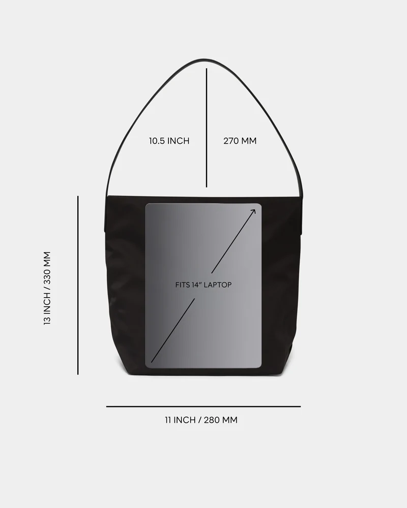 Essence Vertical Tote Black Trench