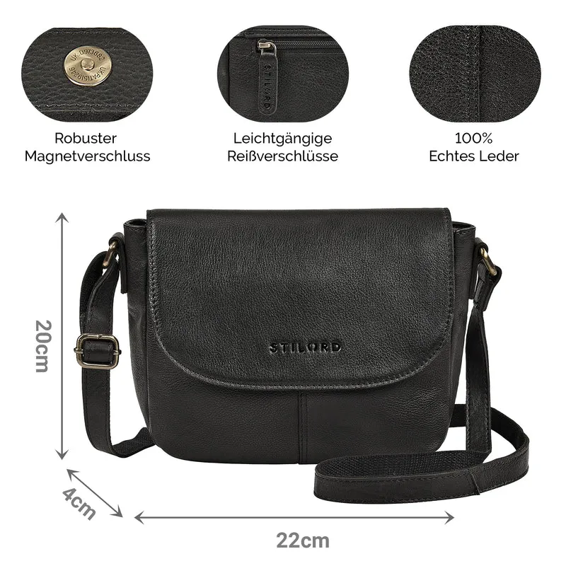B-WARE "Elowen" Stylishe Kleine Echtleder Umhängetasche für Damen