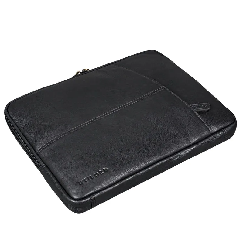 B-WARE "Merkur" Vintage Aktenmappe Laptophülle Leder 13 - 14 Zoll Notebook