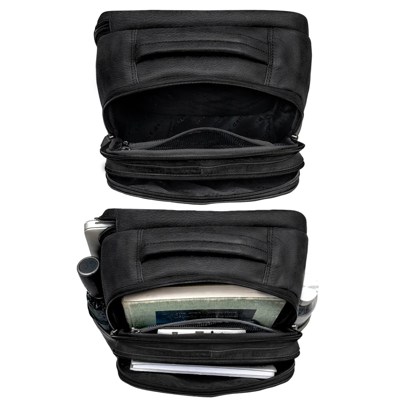 B-WARE "Thore" Luxuriöser Leder Rucksack mit Laptopfach 17 Zoll