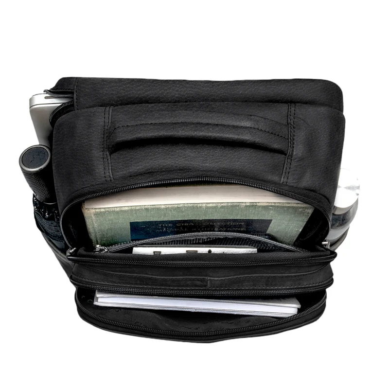 B-WARE "Thore" Luxuriöser Leder Rucksack mit Laptopfach 17 Zoll