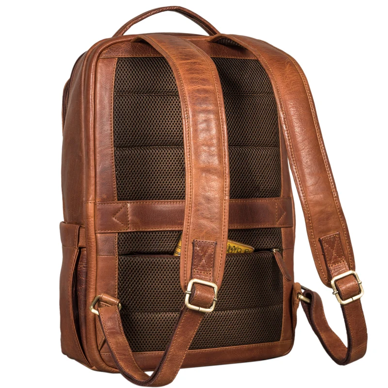 B-WARE "Thore" Luxuriöser Leder Rucksack mit Laptopfach 17 Zoll