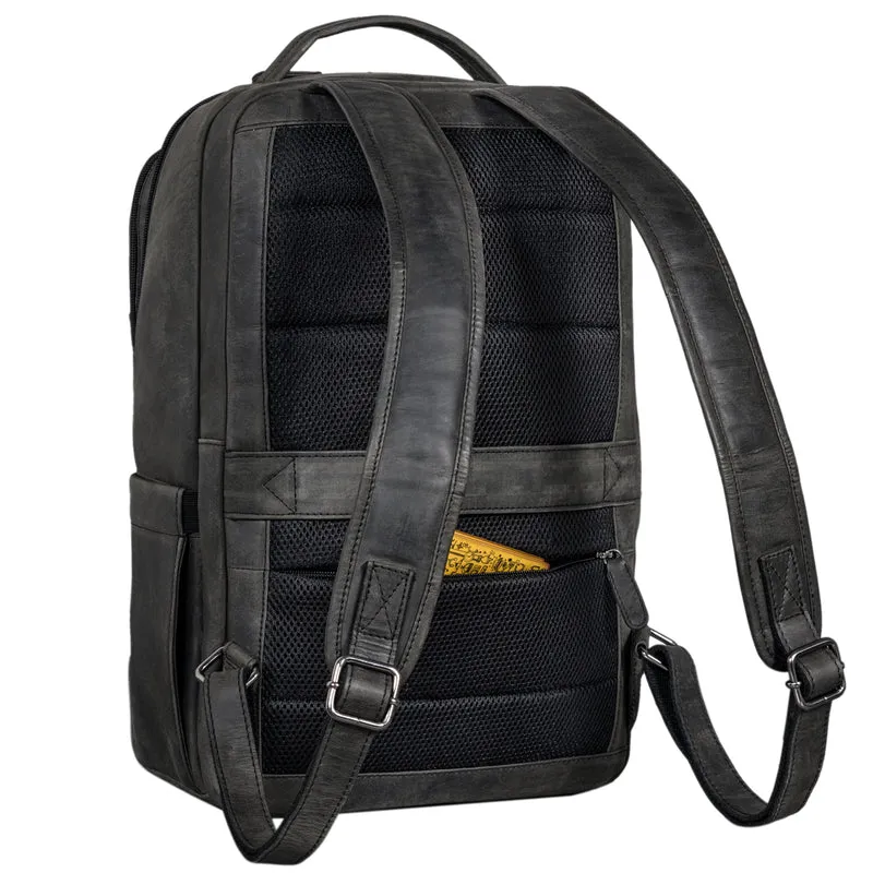 B-WARE "Thore" Luxuriöser Leder Rucksack mit Laptopfach 17 Zoll