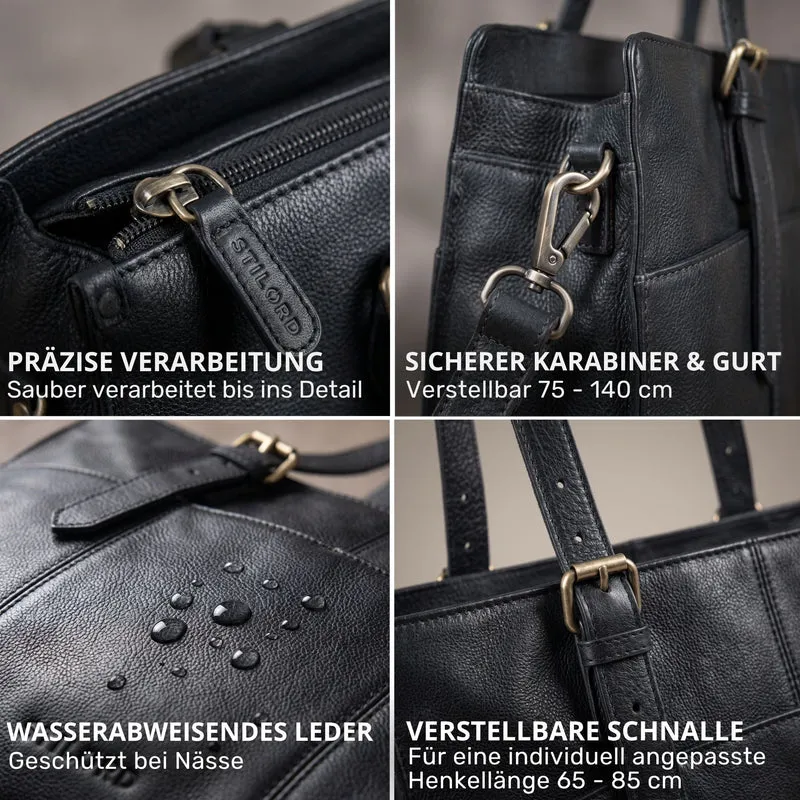 "Michelle" Leder Shopper Tasche Damen Groß 15,6 - 16 Zoll Laptopfach