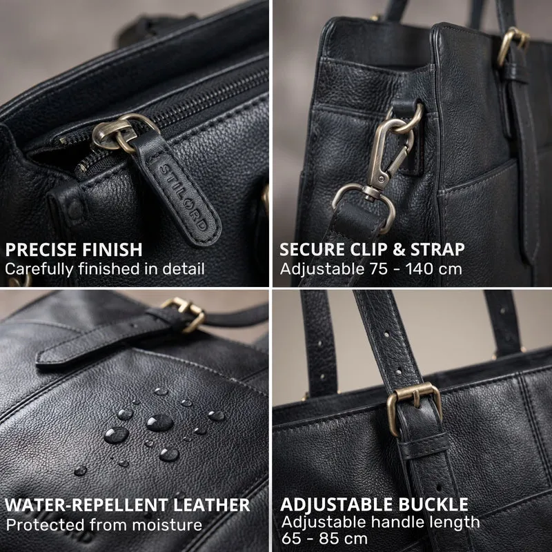 "Michelle" Leder Shopper Tasche Damen Groß 15,6 - 16 Zoll Laptopfach