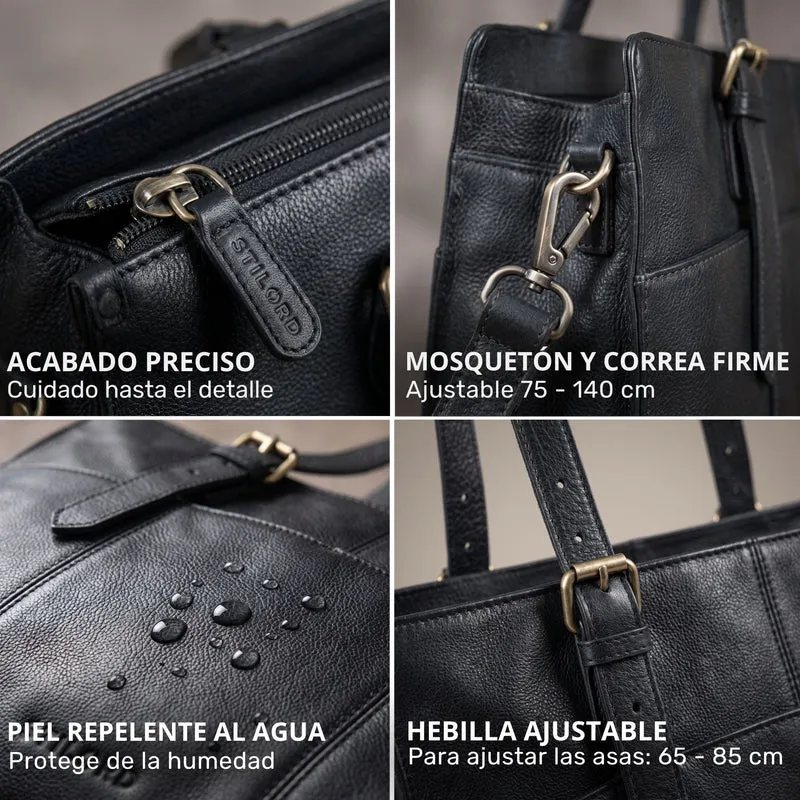 "Michelle" Leder Shopper Tasche Damen Groß 15,6 - 16 Zoll Laptopfach