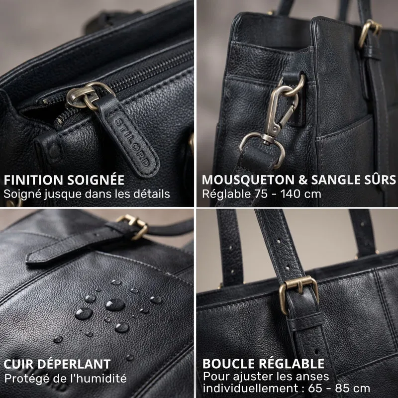 "Michelle" Leder Shopper Tasche Damen Groß 15,6 - 16 Zoll Laptopfach