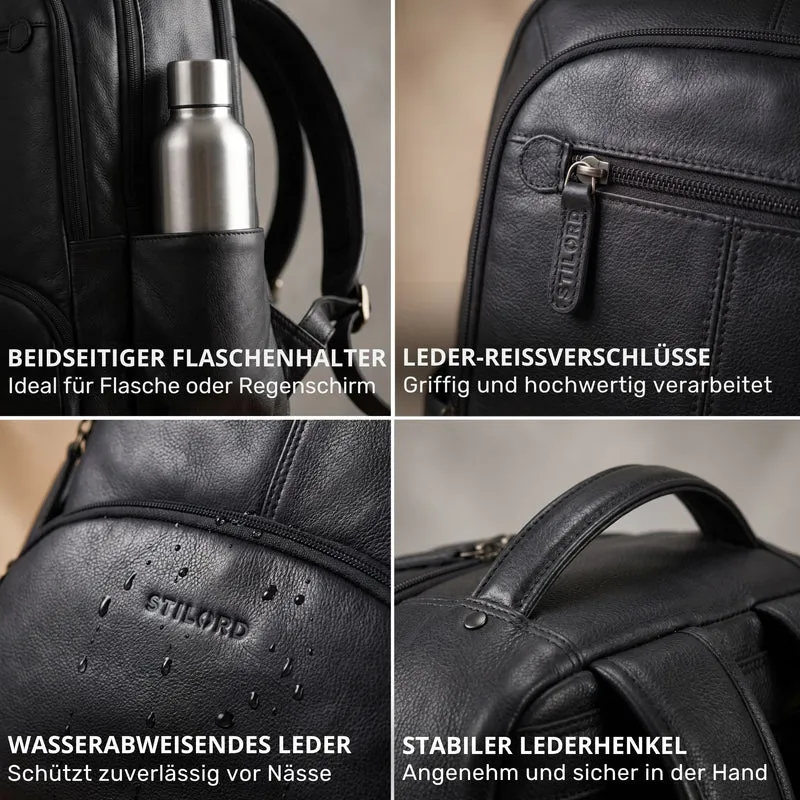 "Aljoscha" Leder Rucksack Herren Groß 15,6 - 17,3 Zoll mit Tabletfach