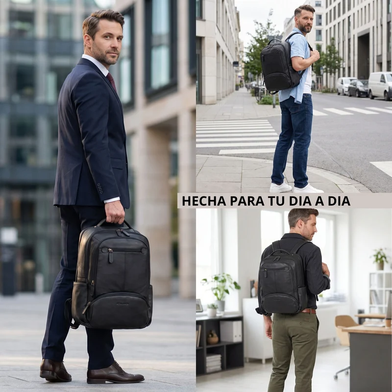 "Aljoscha" Leder Rucksack Herren Groß 15,6 - 17,3 Zoll mit Tabletfach