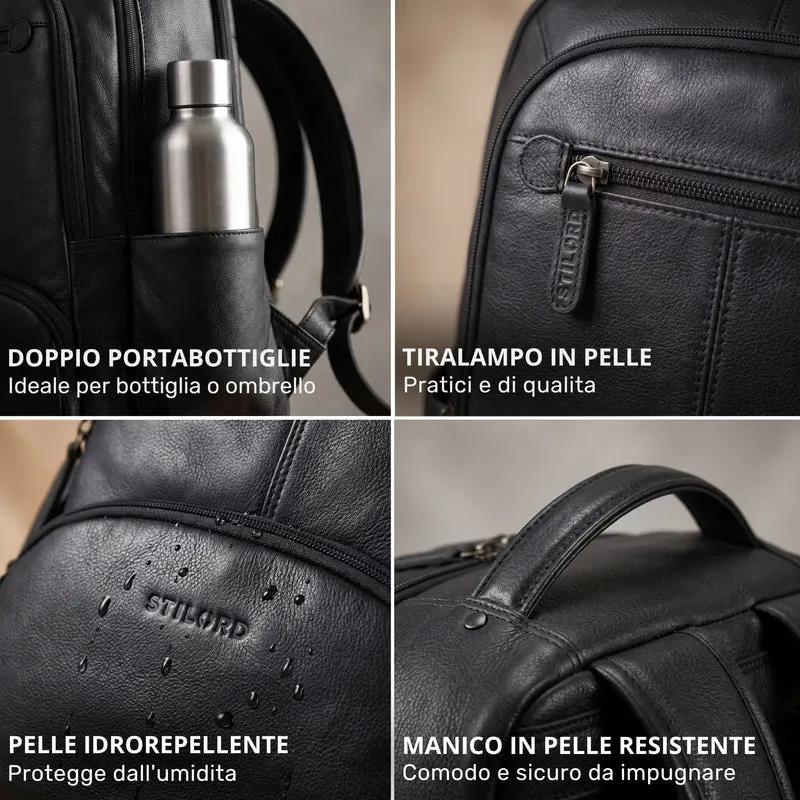 "Aljoscha" Leder Rucksack Herren Groß 15,6 - 17,3 Zoll mit Tabletfach