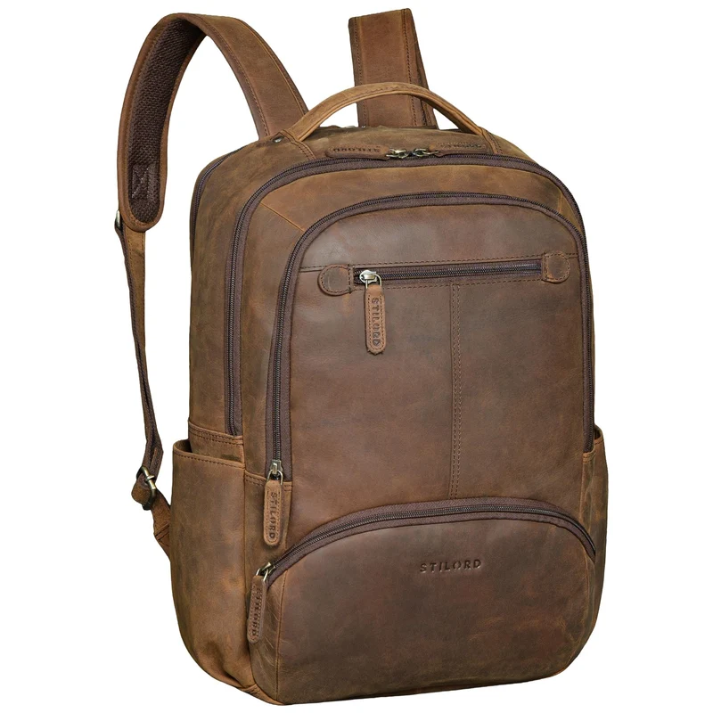 "Aljoscha" Leder Rucksack Herren Groß 15,6 - 17,3 Zoll mit Tabletfach