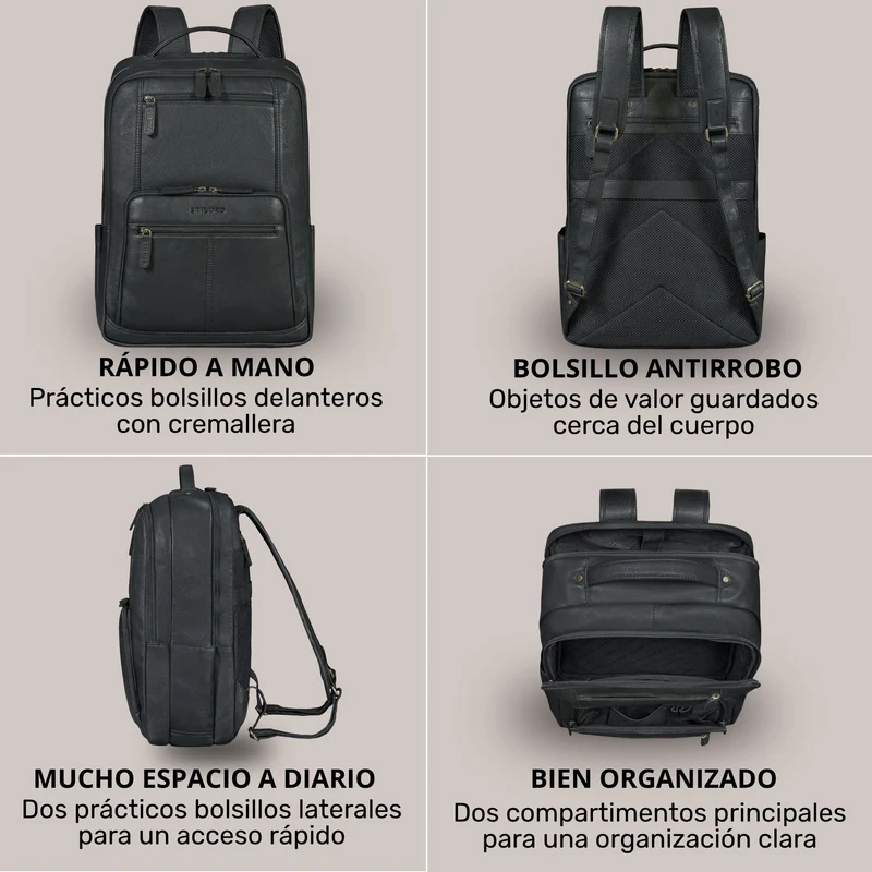 "Laurenz" Rucksack Herren Leder XL 15,6-17,3 Zoll mit Tabletfach
