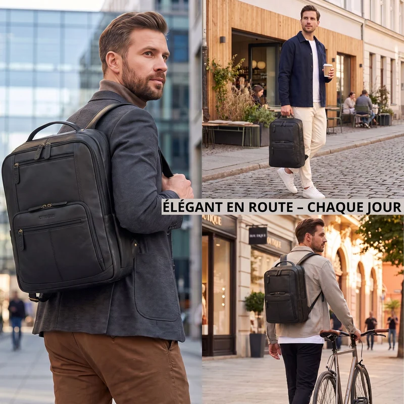 "Laurenz" Rucksack Herren Leder XL 15,6-17,3 Zoll mit Tabletfach