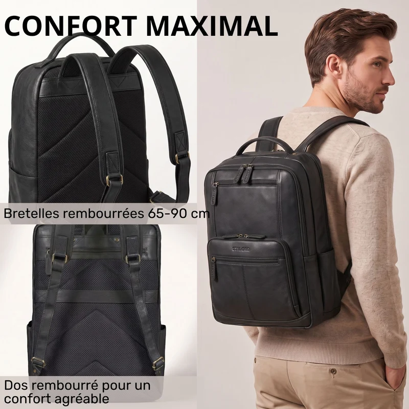 "Laurenz" Rucksack Herren Leder XL 15,6-17,3 Zoll mit Tabletfach