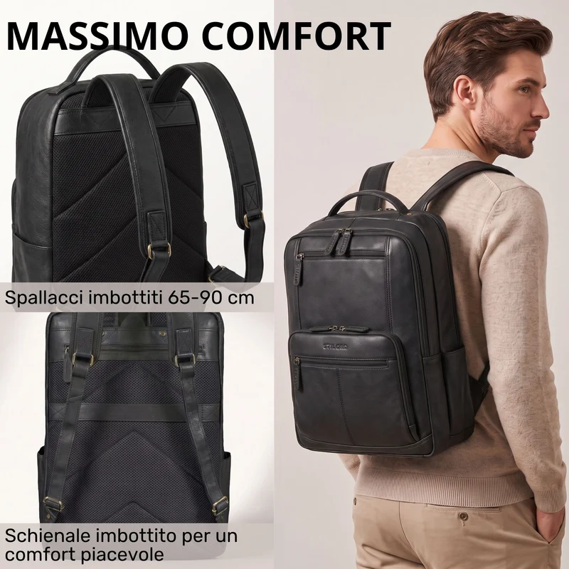 "Laurenz" Rucksack Herren Leder XL 15,6-17,3 Zoll mit Tabletfach