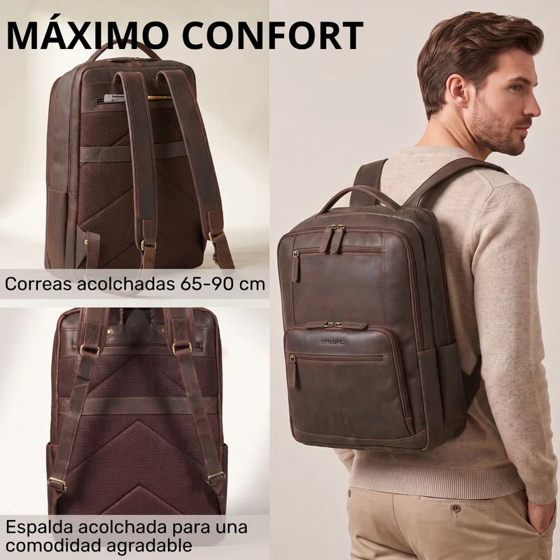 "Laurenz" Rucksack Herren Leder XL 15,6-17,3 Zoll mit Tabletfach