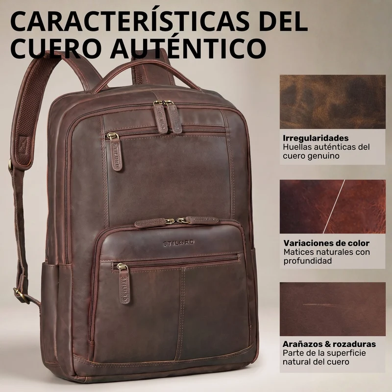 "Laurenz" Rucksack Herren Leder XL 15,6-17,3 Zoll mit Tabletfach