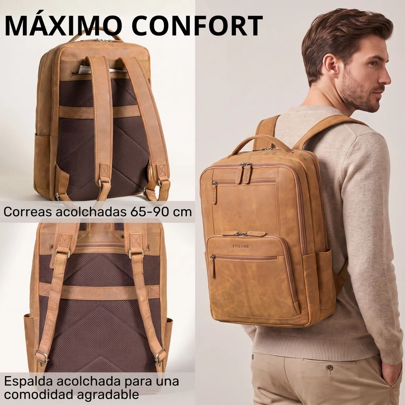 "Laurenz" Rucksack Herren Leder XL 15,6-17,3 Zoll mit Tabletfach