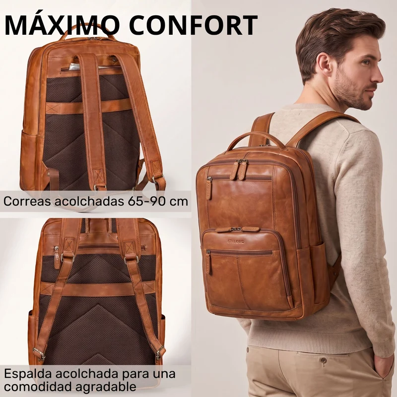 "Laurenz" Rucksack Herren Leder XL 15,6-17,3 Zoll mit Tabletfach