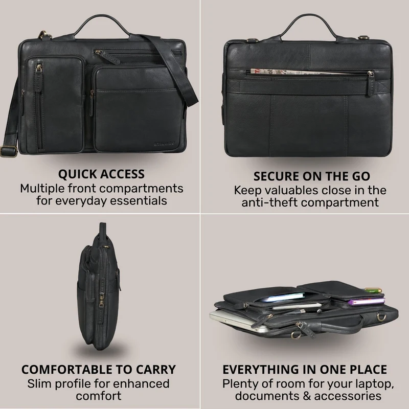 "Torsten" Laptoptasche Herren Leder Sleeve 15,6-17 Zoll
