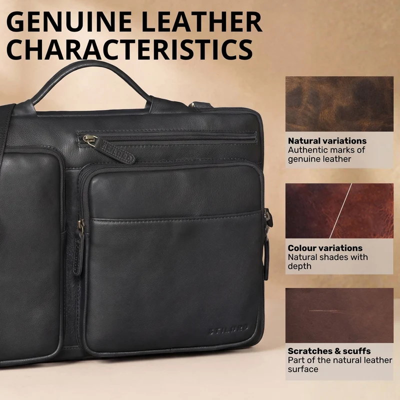 "Torsten" Laptoptasche Herren Leder Sleeve 15,6-17 Zoll