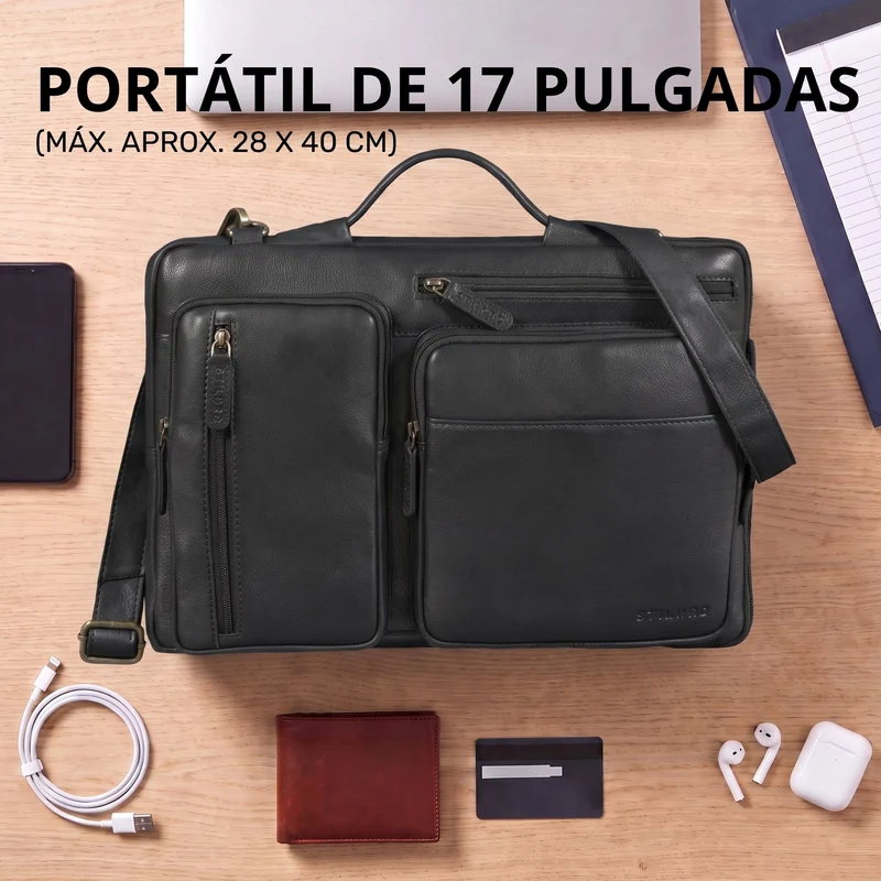 "Torsten" Laptoptasche Herren Leder Sleeve 15,6-17 Zoll