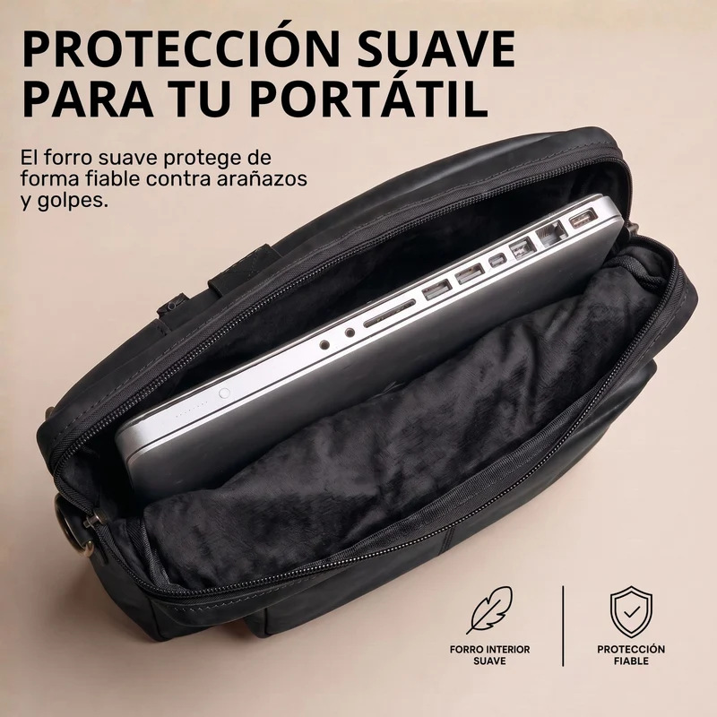 "Torsten" Laptoptasche Herren Leder Sleeve 15,6-17 Zoll