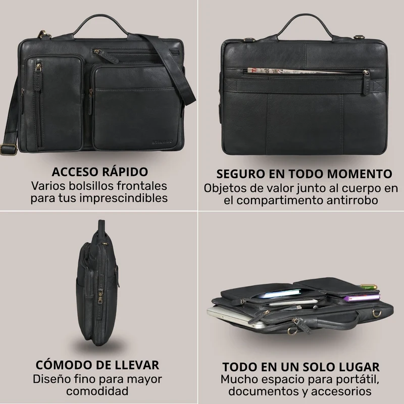 "Torsten" Laptoptasche Herren Leder Sleeve 15,6-17 Zoll