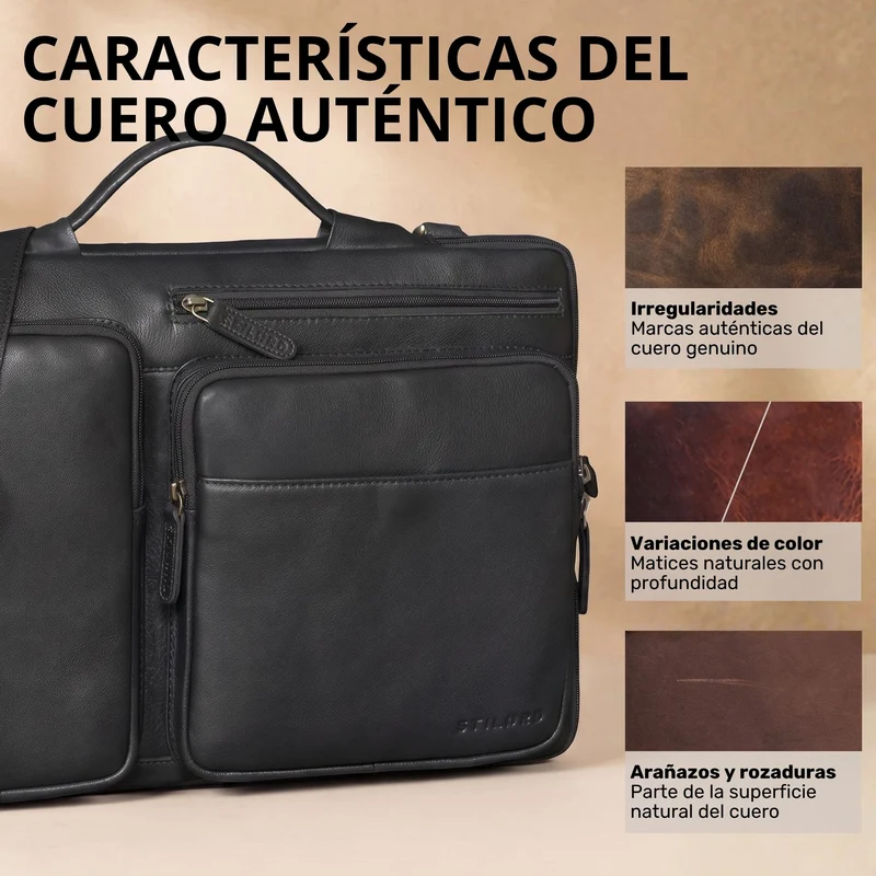 "Torsten" Laptoptasche Herren Leder Sleeve 15,6-17 Zoll