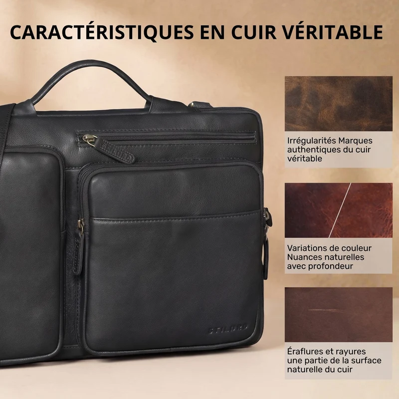 "Torsten" Laptoptasche Herren Leder Sleeve 15,6-17 Zoll