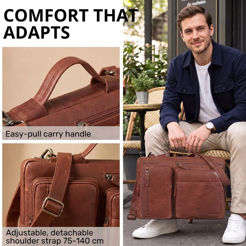 "Torsten" Laptoptasche Herren Leder Sleeve 15,6-17 Zoll